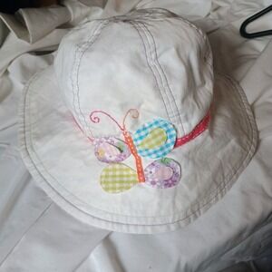 WALLAROO KIDS LIDS Bucket Hat Sophia Sun Beach Girls White Purple Butterflies